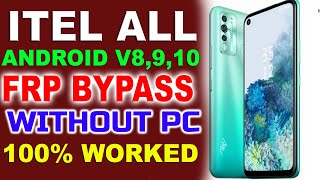 All Itel FRP Bypass Google Account Unlock FRP lock Without PC 100 worked 2021 [upl. by Ecyaj936]