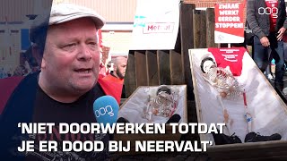 Bouwvakkers en metaalarbeiders voeren actie in Stad en bezetten kantoor VNONCW [upl. by Hooker]