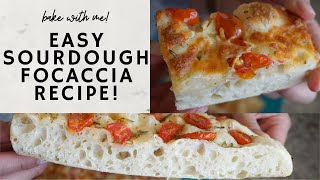 Easy Sourdough Focaccia Bread Recipe [upl. by Ahsekar199]