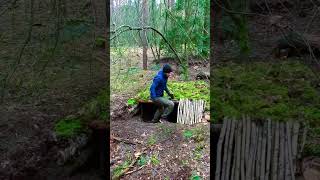 Building Bushcraft Shelter Alone in the Forest  Survival Bushcraft [upl. by Shir]