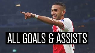 ALL GOALS amp ASSISTS  Hakim Ziyech 201819 [upl. by Ahsekin453]