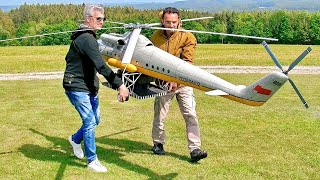 HUGE RC MODEL MIL MI10 CCCP04102 RUSSIAN TRANSPORT SCALE 15 TURBINE HELICOPTER  FLIGHT DEMO [upl. by Xerxes]