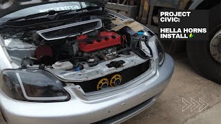 Project JDM EJEK4EK9 Hella Horn Install [upl. by Eignav]