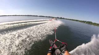 Slalom Water Ski Run with quotHelmet Camquot [upl. by Sanfred]