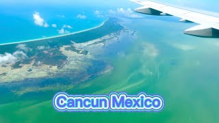 Stunning aerial view of Flight landing in Cancún Mexico🇲🇽 ✈️ airplanelanding mexicocity foryou [upl. by Bahr]