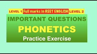 Phonetics Practice Paper  REET Level 1amp Level 2 English [upl. by Lotsyrk]