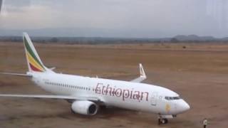 Ethiopian amp Malawian Airlines Boeing at Chileka Intl Airport [upl. by Hankins]