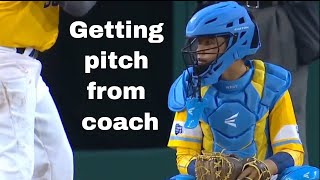 Coach giving pitch signs to catcher FAST and effective [upl. by Marsland]