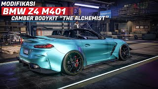 Modifikasi BMW Z4 Wide body menggunakan body kit the Alchemist  super camber  NFS Heat [upl. by Enier]