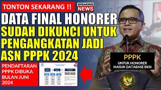 SELAMAT  Data Final Honorer Sudah Dikunci Untuk Pengangkatan Jadi PPPK 2024 Pendaftaran Juni 2024 [upl. by Pacifa]