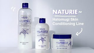 Naturie Hatomugi Skin Conditioner  Full review of ALL products  renewed toner [upl. by Oirrad]