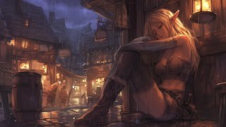 Relaxing Medieval Music with Rain Sounds  Celtic Music Fantasy BardTavern Ambience Rainy Day [upl. by Ellenad]