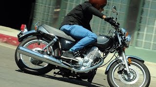 2015 Yamaha SR400 First Ride  MotoUSA [upl. by Aitnahs158]