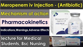 Meropenem iv injection Carbapenemspharmacokinetic  Meropenem 500 mg injection uses side effects [upl. by Lilly]