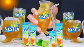 ASMR  DRINK COOL LEMON TEA NESTEA WITH ICE  MUKBANG DRINK  NO TALKING [upl. by Nahshu870]