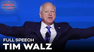 FULL SPEECH Tim Walz talks background freedoms under Harris during keynote DNC address [upl. by Nannoc]