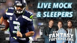 Live Mock Draft Sleepers Fantasy News  The Fantasy Footballers [upl. by Nohsreg934]