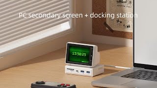 Hagibis USB C Hub With IPS Mini Screen AIDA64 Mini PC Monitor TypeC Docking Station Sub Display [upl. by Yllek]