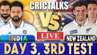 Live IND Vs NZ Day 3  3rd Test  Live Scores amp Commentary  India vs New Zealand  Last 20 [upl. by Imugem327]