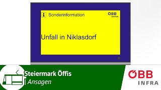 Ansagen  Unfall in Niklasdorf  Chris Lohner TTS  ÖBB Infrastruktur [upl. by Nwahsav]