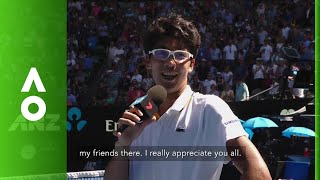 Hyeon Chungs message for his Korean fans subtitled  Australian Open 2018 [upl. by Ares831]