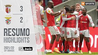 Highlights  Resumo SC Braga 32 Benfica Liga 2122 28 [upl. by Turpin]