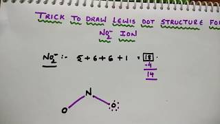 Trick to draw Lewis dot structure for NO2 ion [upl. by Nylimaj]