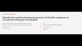 Identification and developmental expression of the full complement of Cytochrome P450  RTCLTV [upl. by Ainnek]