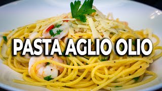 Spaghetti aglio e olio e peperoncino mit Garnelen So einfach geht es [upl. by Blunk]