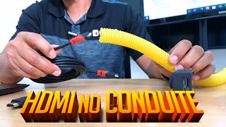 Como passar o Cabo HDMI no Conduite [upl. by Refitsirhc]