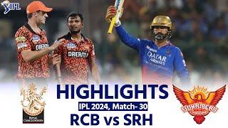 RCB vs SRH IPL 2024 Highlights Royal Challengers Bengaluru vs Sunrisers Hyderabad Match Highlights [upl. by Ruhtracm]