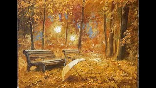 Осенний пейзаж Autumn Vugar Mamedov Oil Painting Уроки рисования Живопись [upl. by Warring]