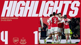 HIGHLIGHTS  Arsenal vs Newcastle United 41  Gabriel Havertz Saka and Kiwior [upl. by Acinom]