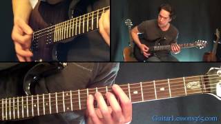 Fade To Black Guitar Lesson Pt2  Metallica  Distorted Rhythm Parts [upl. by Tebazile]