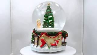 7quot Animated Rotating Santa Claus on Reindeer Sleigh Musical Snow Globe [upl. by Holihs]