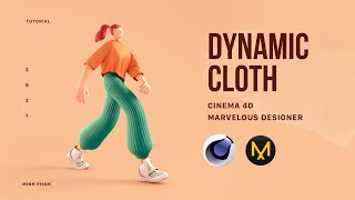 Character animation with dynamic cloth  Cinema 4D to Marvelous Designer workflow tutorial [upl. by Nolyd]