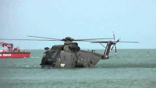 HH3F Helicopter Water Landing at Jesolo Air Extreme 2011 Air Show Italy [upl. by Ardnuaek]