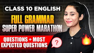 Class 10 Board 2024  Complete Grammar in 1 Video  Most Important Concept  Questions  Board 2024 [upl. by Young]