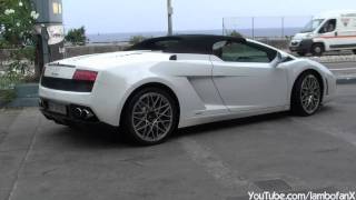 Rental Lamborghini Gallardo LP5604 Spyder Sound in Cannes HD [upl. by Aronoh767]