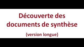 Découverte des documents de synthèse version longue Rajout à partir de 10 minutes 40 s [upl. by Gneh430]