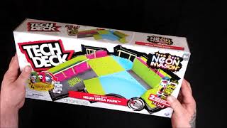 Tech Deck Neon Invasion Neon Mega Park  XConnect Park Creator  Down The Toytube [upl. by Orgalim61]