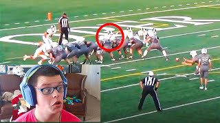 Reacting To My High School Football Highlights [upl. by Ainosal305]