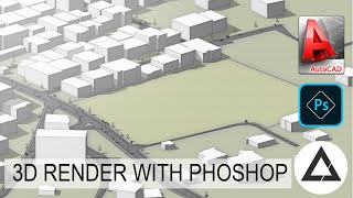 Architecture Axonometric Landscape with AutoCAD and Photoshop [upl. by Odnolor]