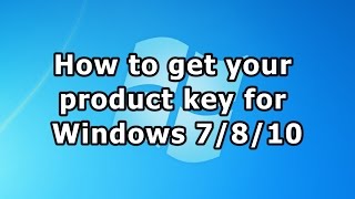 How to get your product key for Windows 7810 [upl. by Maurilia]