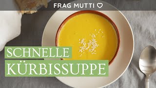 Schnelle Kürbissuppe mit Kokosmilch und Curry 🥣 vegan [upl. by Meeharb]