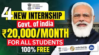 Top 4 Internship 2024  Benefit upto ₹20000  Govt Internship for Students  New Internship 2024 [upl. by Rimisac]