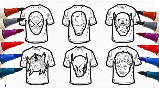 AVENGERS Tshirt Coloriage  Coloriage de Tshirts de Superhéros  Marvel Comment Dessiner [upl. by Floeter734]