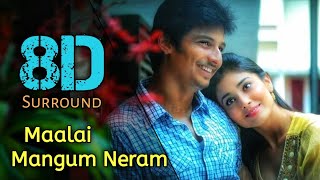 Maalai Mangum Neram 8D  Rowthiram  Jiiva  Shriya saran  Prakash Nikki  8D BeatZ [upl. by Aivirt]