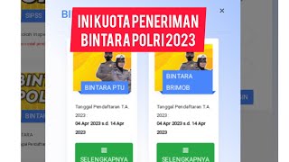 INI KUOTA PENERIMAAN BINTARA POLRI 2023 [upl. by Hudgens914]