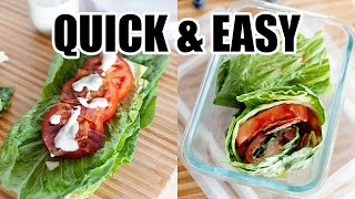 Quick amp Easy BLT Lettuce Wraps  Low Carb Lunch [upl. by Noimad]